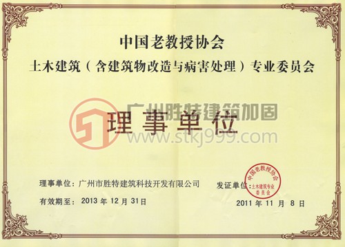 中国老教授协会土木建筑（含病害处理）专业委员会理事单位